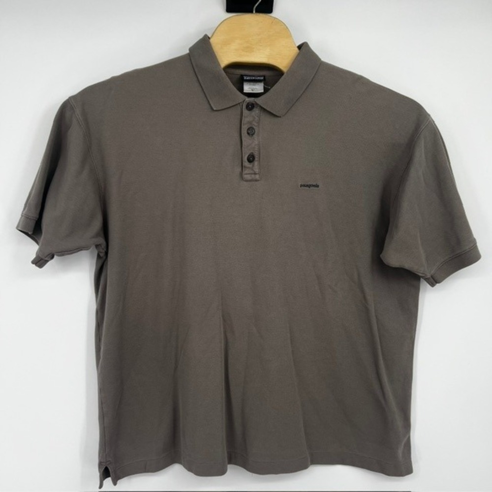 Patagonia Men's XL Grey Organic Cotton Short Sleeve Polo Shirt